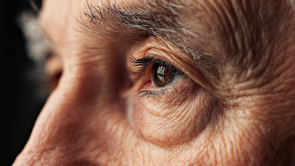 Close up de homem idoso, para falar sobre a catarata em fases iniciais